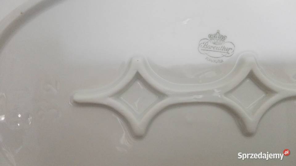 Półmisek duży ANTYK porcelana Bareuther Bavaria Warpechy Stare