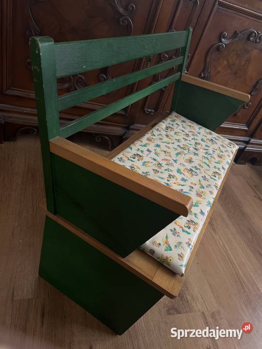 Stara drewniana ławka dzieci Vintage