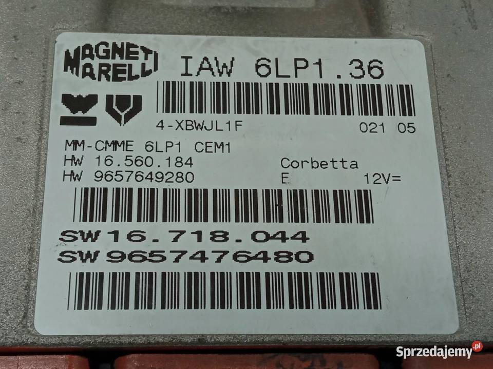 STEROWNIK SILNIKA 9657476480 IAW6LP136 20 HDI sprzedam