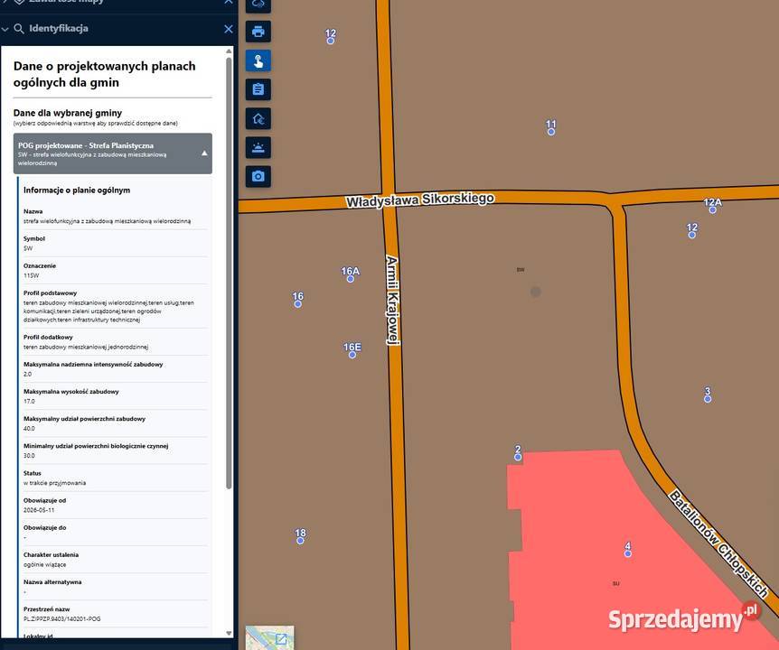 DZIAŁKA DEWELOPERSKA 4100 m CIECHANÓW Centrum 1585zł/m2