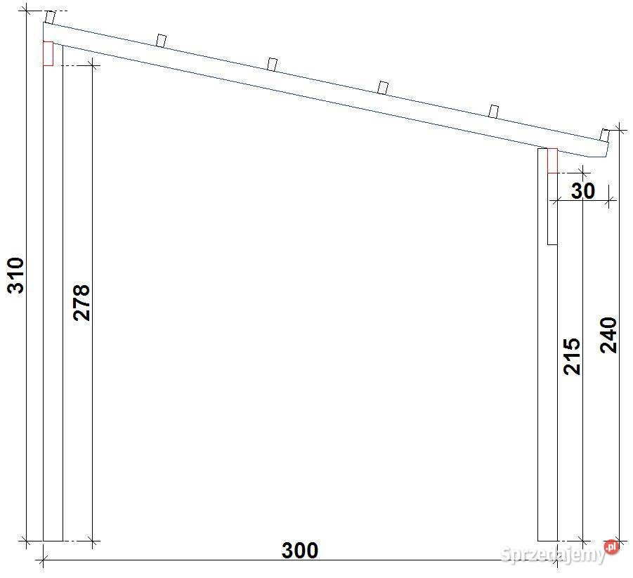 Drewniane zadaszenie tarasu pergola taras Rębiszów