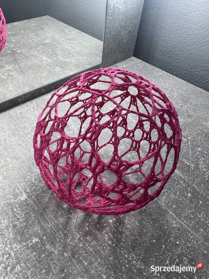 Bombka różowa z kordonka usztywniana Handmade Jasło