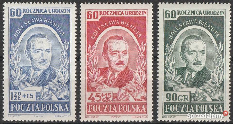 POLSKA BOLESŁAW BIERUT 1952 CZYSTE Łódź