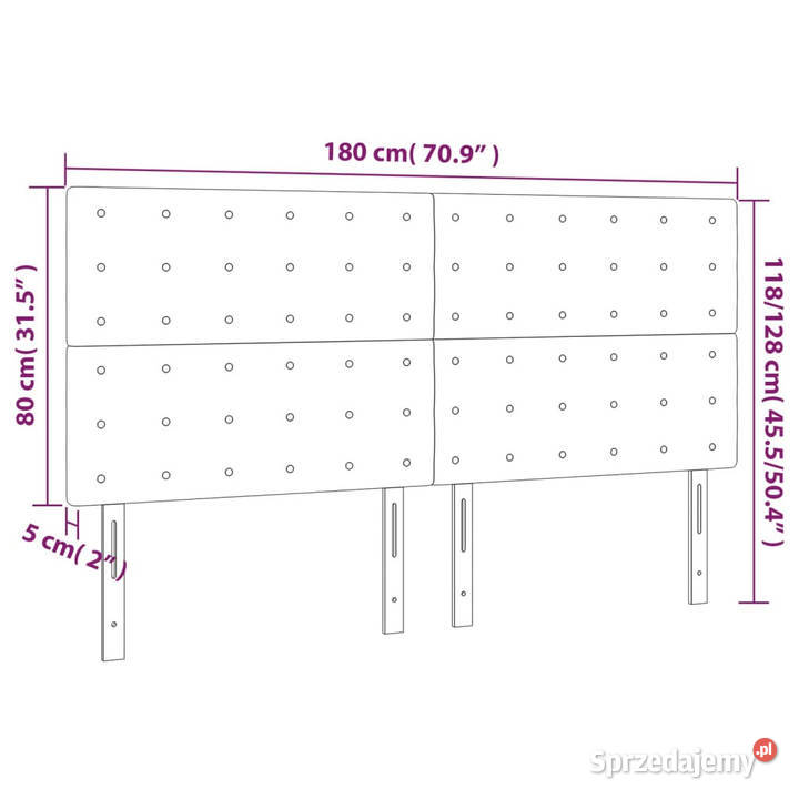 Zagłówek do łóżka z LED różowy 180x5x118128 Warszawa