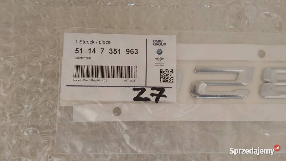 NAPIS EMBLEMAT BMW OEM 51147361963 ORYGINALNE pomorskie