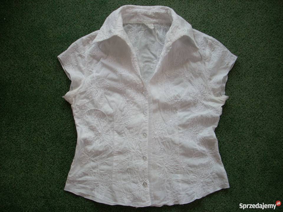 Sara Biała koszula haftowana 36 38 S M
