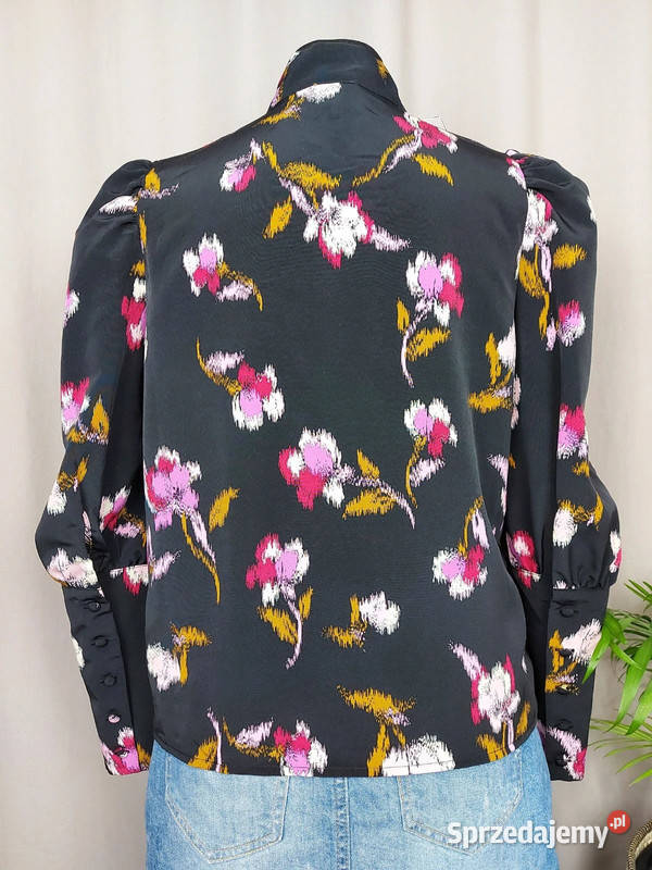 Nowa koszula długi rękaw w kwiaty na guziki długi Złoczew