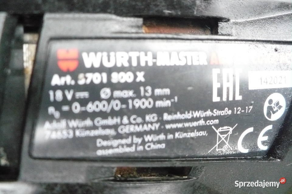 WURTH Wiertarko wkrętarka master ABS 18 compact Lubartów