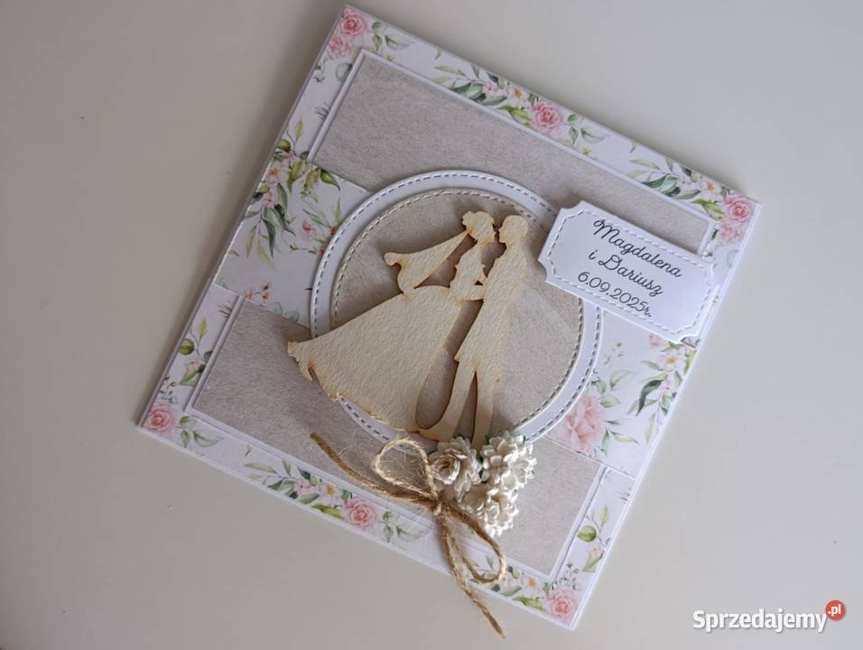 Kartka na Ślub ręcznie robiona handmade Łódź