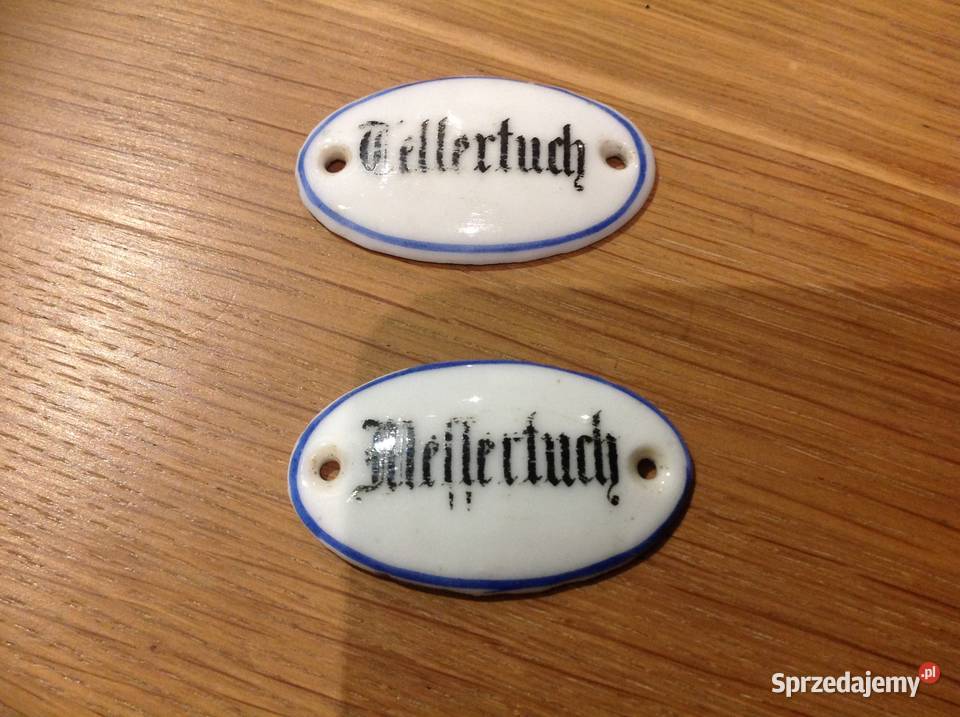 Stary Szyld Porcelanowy Tabliczka 2 Sygnowany lubuskie Nowa Sól