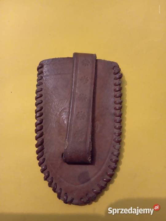 Skórzane etui z herbem Krakowa pamiątka vintage Bukowno