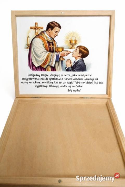 Skrzyneczka z grawerem Komunia Święta Sucha Beskidzka sprzedam