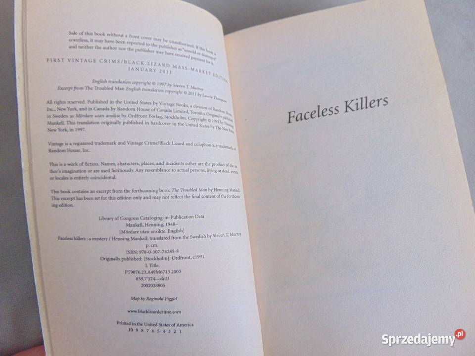 Faceless Killers Henning Mankell Morderca bez Proza i poezja Lublin