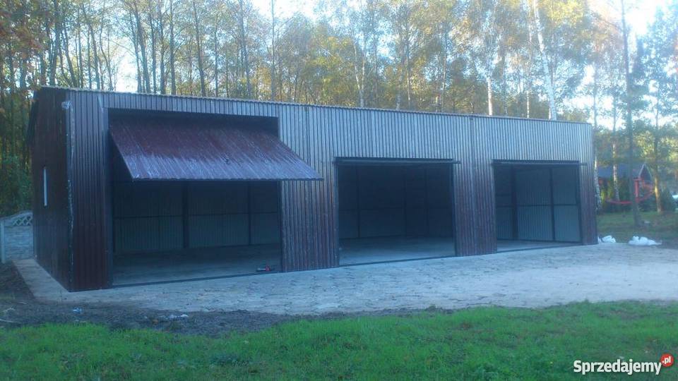 Garaż Blaszany Garaże 12x8 Profil Zamknięty Okna samodzielny Będzin