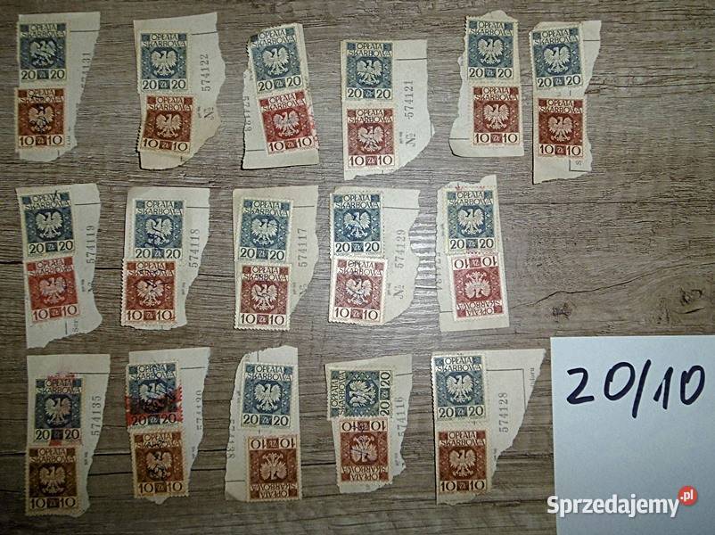 Opłata skarbowa znaczki 2010 wycinki 32