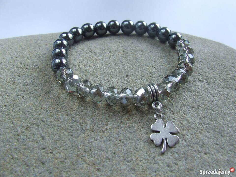 Bransoletka z hematytu hematyt kryształki podkarpackie Stalowa Wola