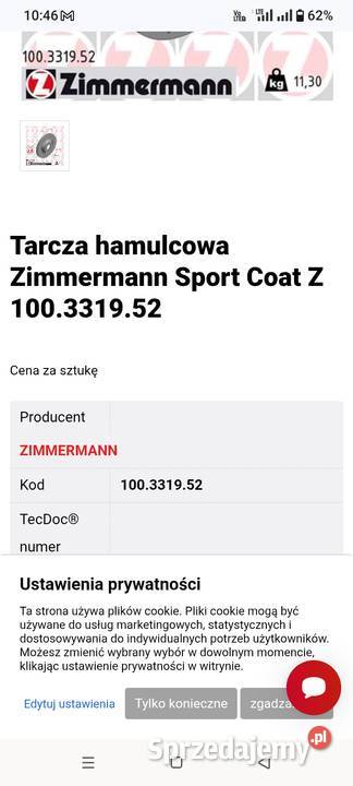 Sprzedam nowe tarcze hamulcowe 2 osobowe podkarpackie Głogów Małopolski