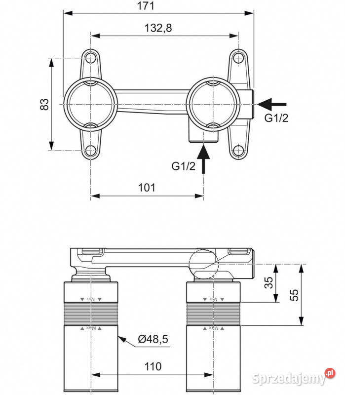 Ideal Standard Element podtynkowy do baterii Baterie łazienkowe Dzierżów sprzedam