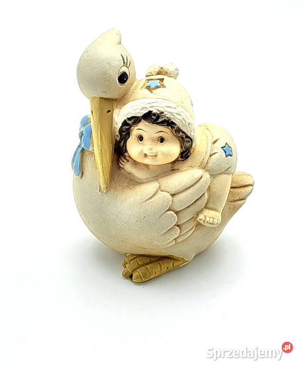 Upominek na Chrzest narodziny dziecka bocian