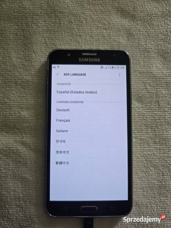 Samsung galaxy J7 angielskie menu Ścinawa