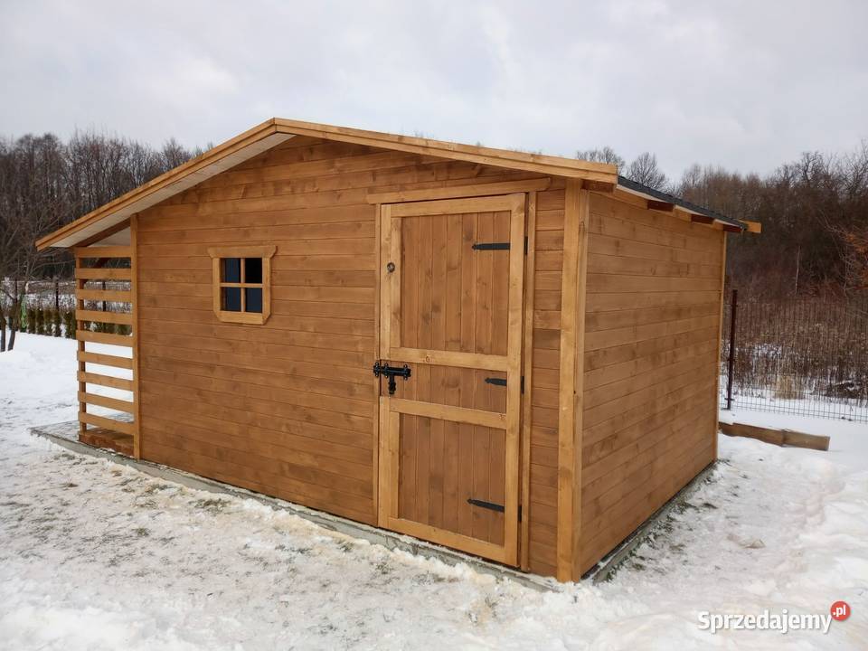 Domek narzędziowy ogrodowy 4x3 z drewutnią 06m Domki narzędziowe Opole