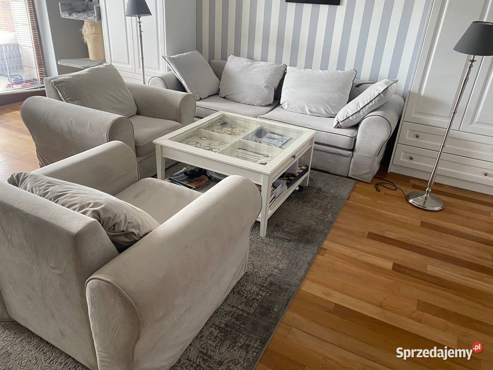 Sofa rozkładana dwa fotel stolik Agata Meble mazowieckie Warszawa sprzedam