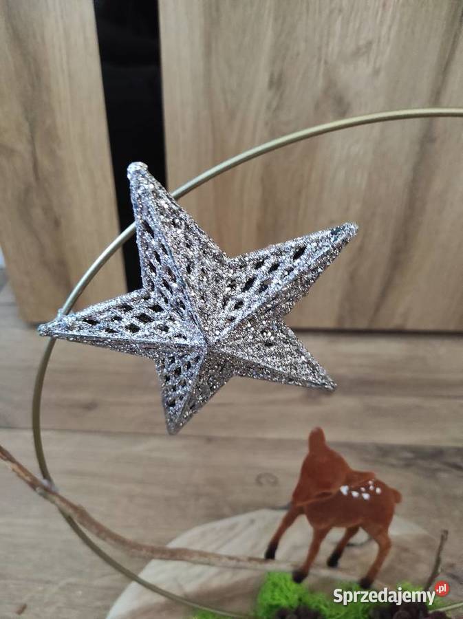 Stroik świąteczny sarenka na gałązce Boże Narodzenie Dekoracje świąteczne Oleśnica