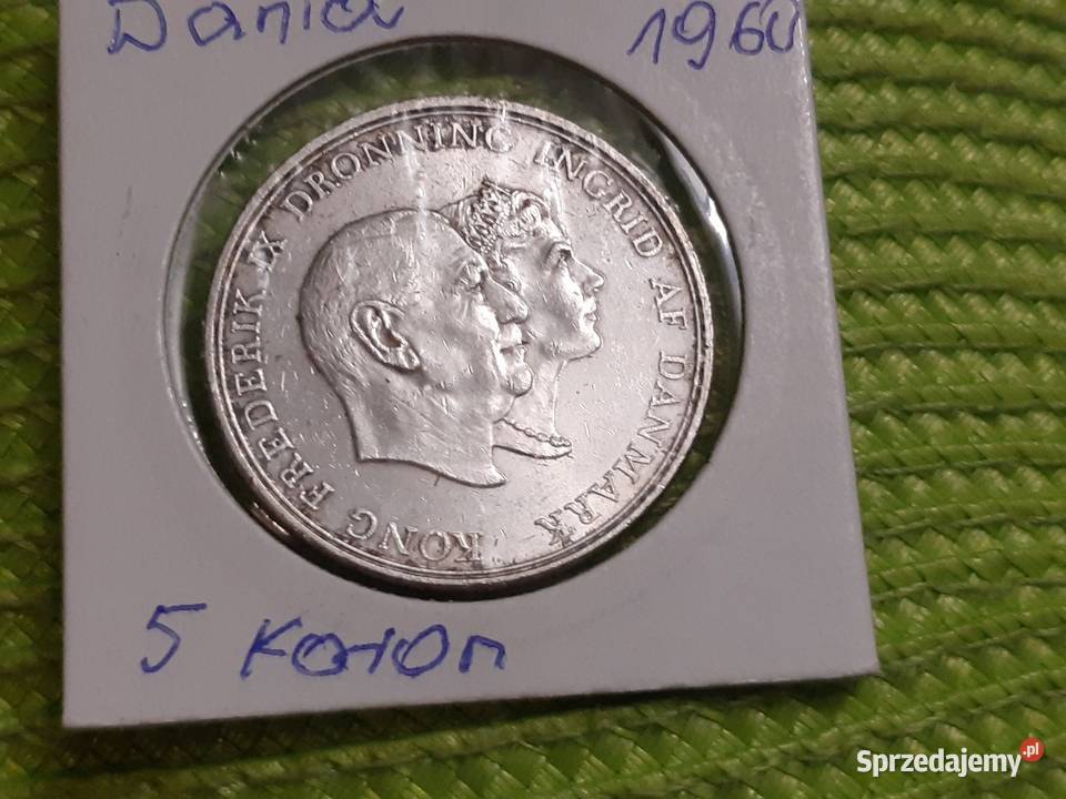 moneta srebrna Danii z 1960r Łomża