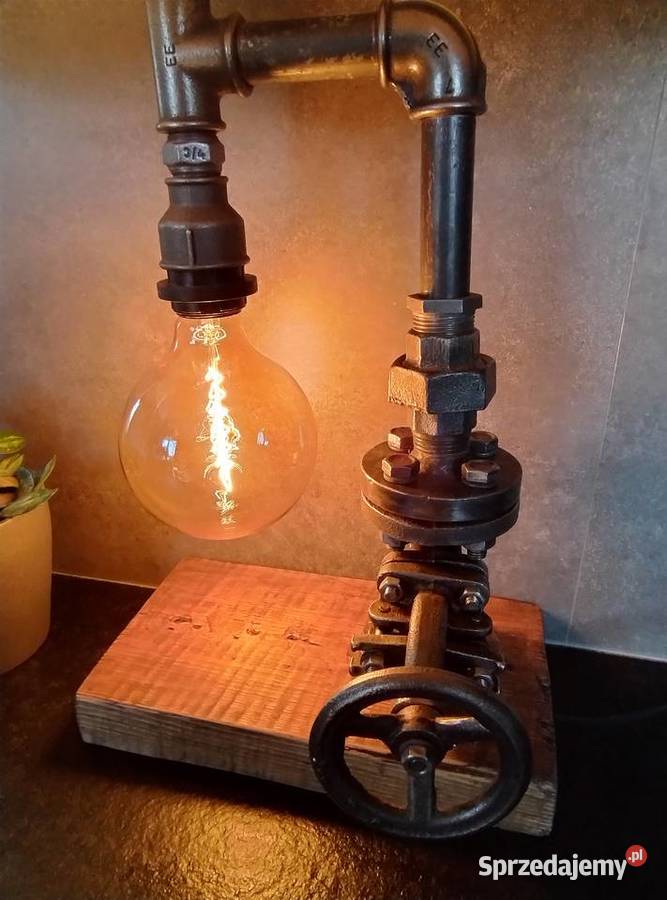 Unikatowa industrialna lampa steampunk retro łódzkie