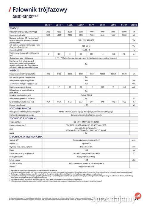 Falownik SolarEdge SE3K WiFi RW0TEBNN4