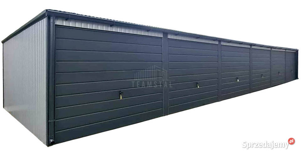 Garaz blaszany 18x5 m brama uchylna x6 dach Płock