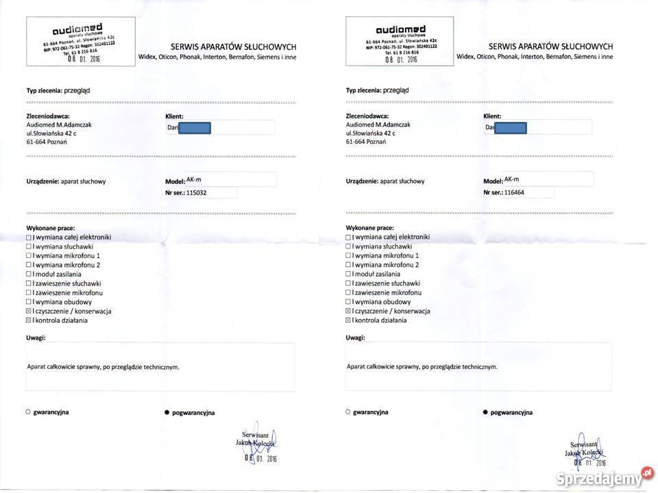SPRZEDAM 2 x aparat WIDEX Akm baterie 6 Poznań