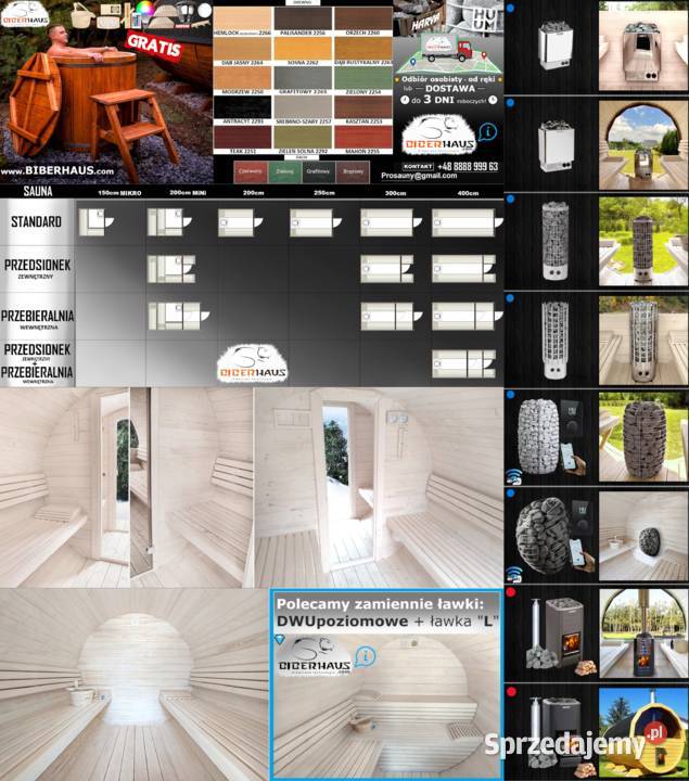 SAUNA Ogrodowa 400 PRZEBIERALNIA PRZEDSIONEK Baseny, balie i sauny Nowy Targ