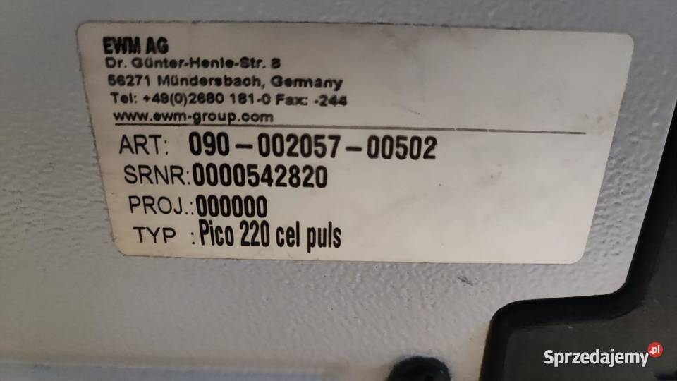 Spawarka inwertorowa EWM Pico 220 cel puls małopolskie Sucha Beskidzka