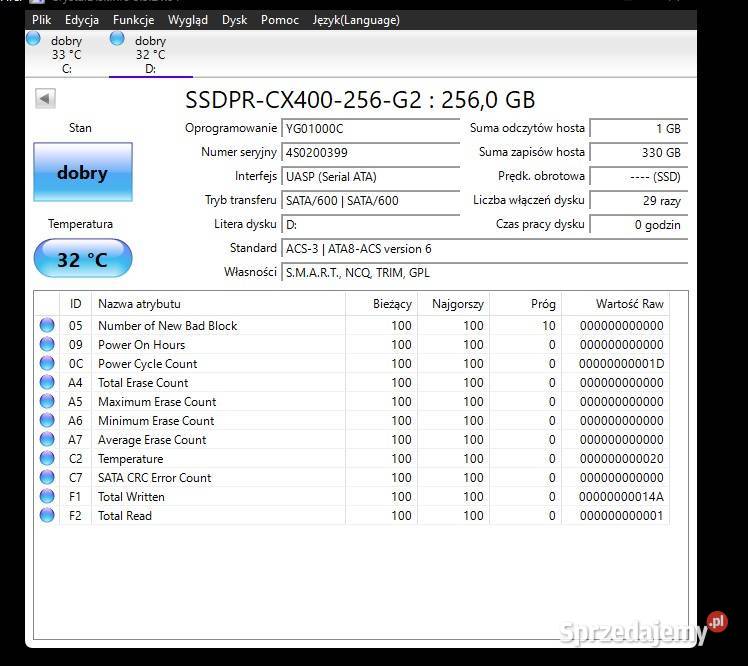 Dysk SSD 256GB Pojemność 250 Bydgoszcz