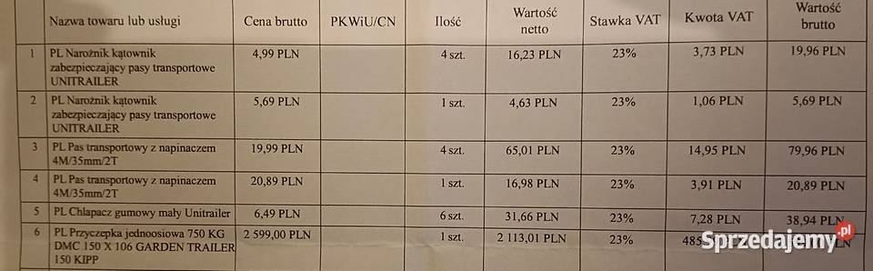 Przyczepka samochodowa Zelów