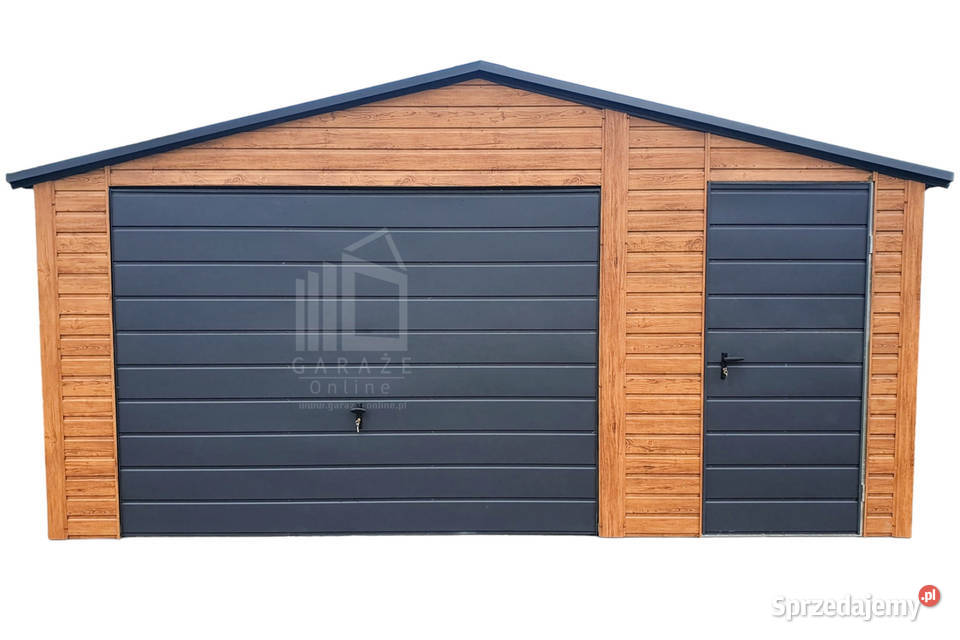 Garaż Blaszany 55x6m Brama Uchylna Drzwi Jasny Sprzedaż śląskie
