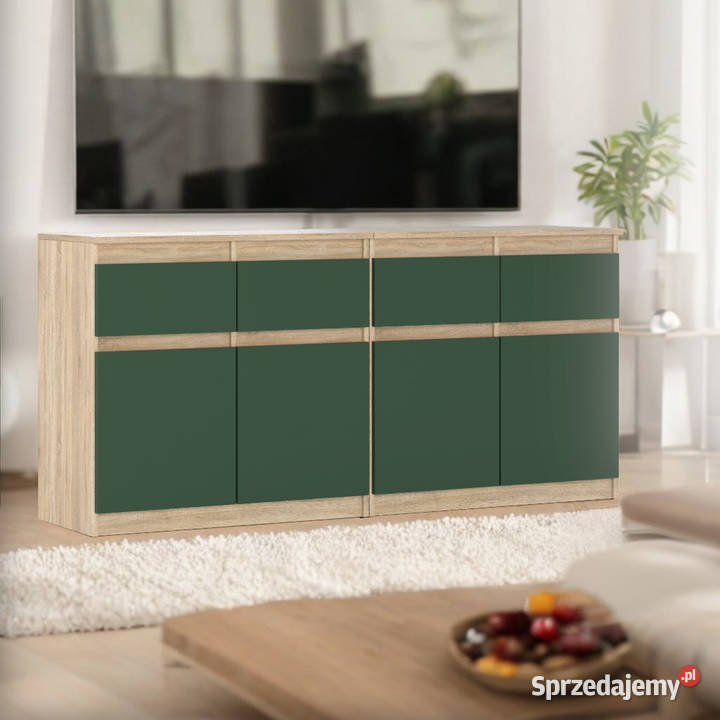 Komoda Pojemna Duża Szafka 4 Szuflady 160 Dąb 35cm Elbląg