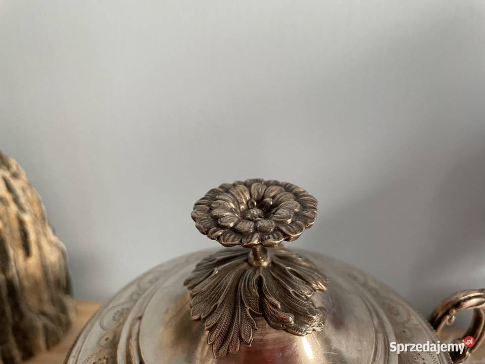 Srebro cukiernica z wkladem kobaltowym Massat