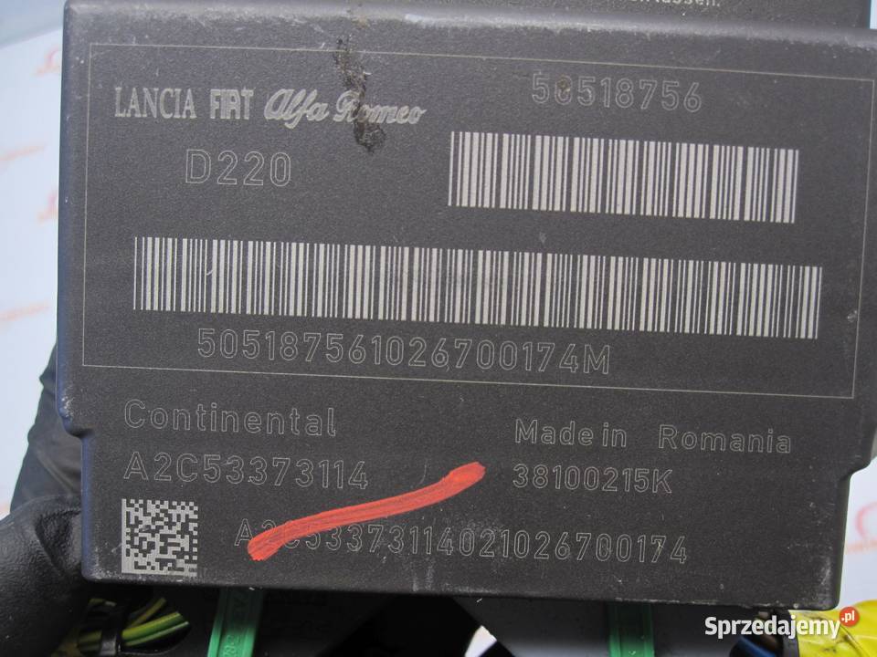 ALFA ROMEO MITO 12r moduł sensor AIRBAG 50518756 Kielce