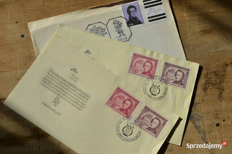 Znaczi Fryderyk Chopin FDC CP datowniki i inne Filatelistyka Sobótka