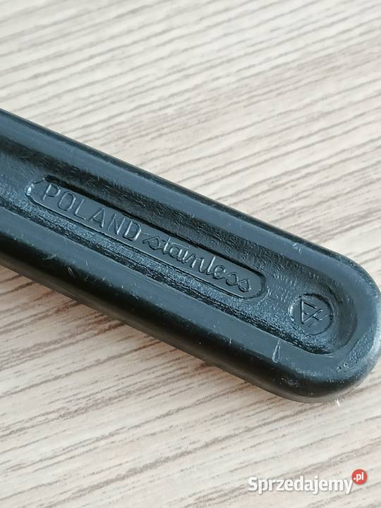 Widelec stołowy Hefra z plastikową rączką PRL czarny Kraków