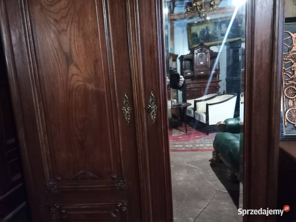 Szafa Rzeźbiona Rocaile i Lustro Kryształowe Kozy