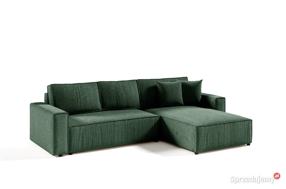 Narożnik ROCCA L Sztruksowy narożnik z funkcją Łóżka, wersalki i sofy mazowieckie Warszawa