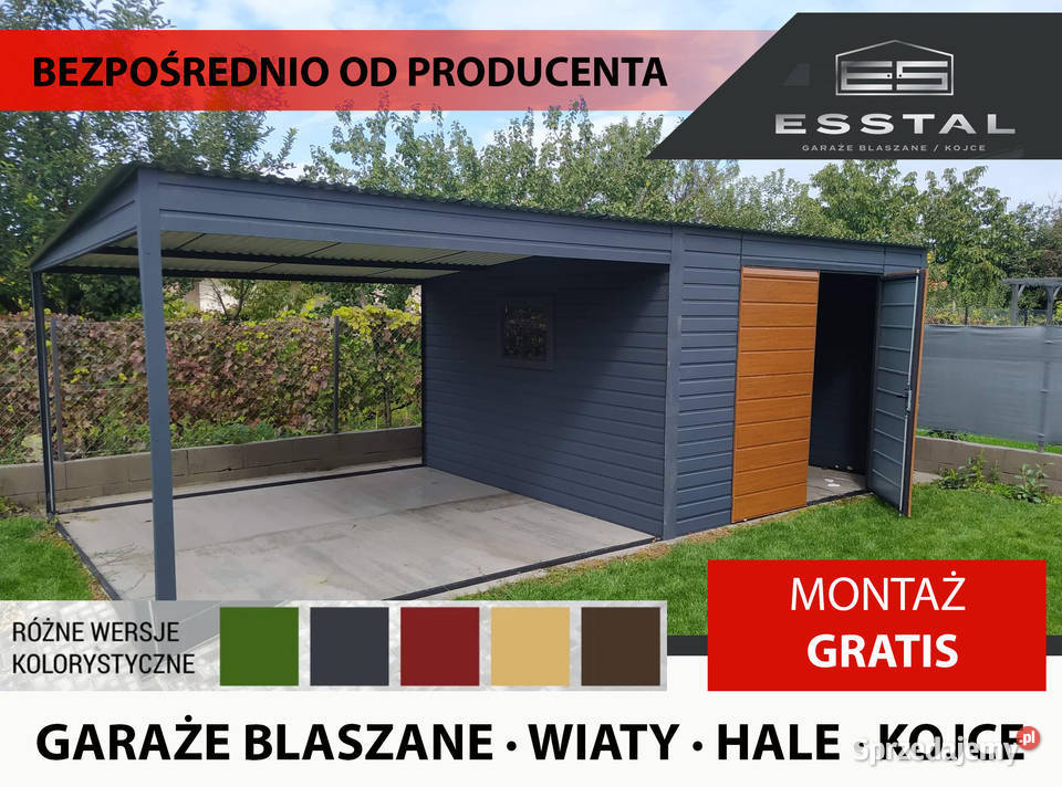 QQ16 Garaż Blaszany GRAFIT Garaże Blaszane Sprzedaż sprzedam