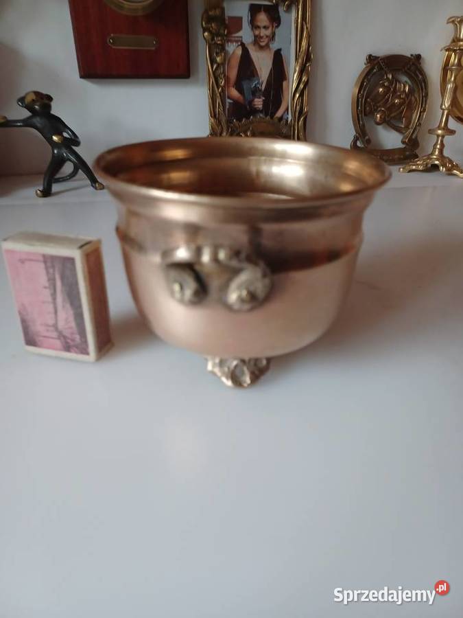 Piękna mosiężna donica Kolekcja Dekoracje i ozdoby Poznań