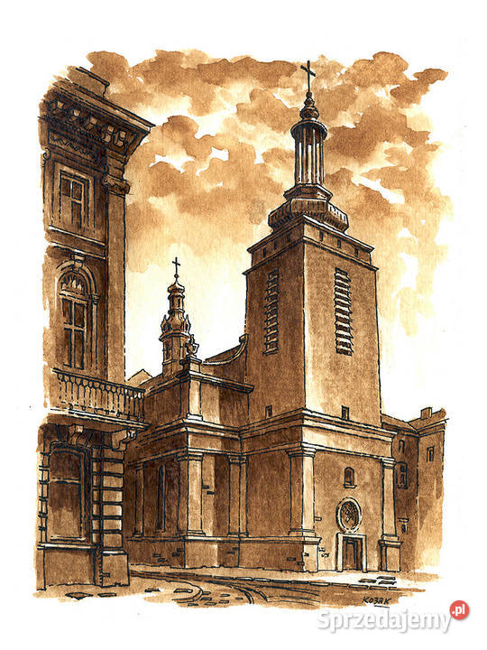 Grafika Lwów Kościół Klarysek Warszawa sprzedam