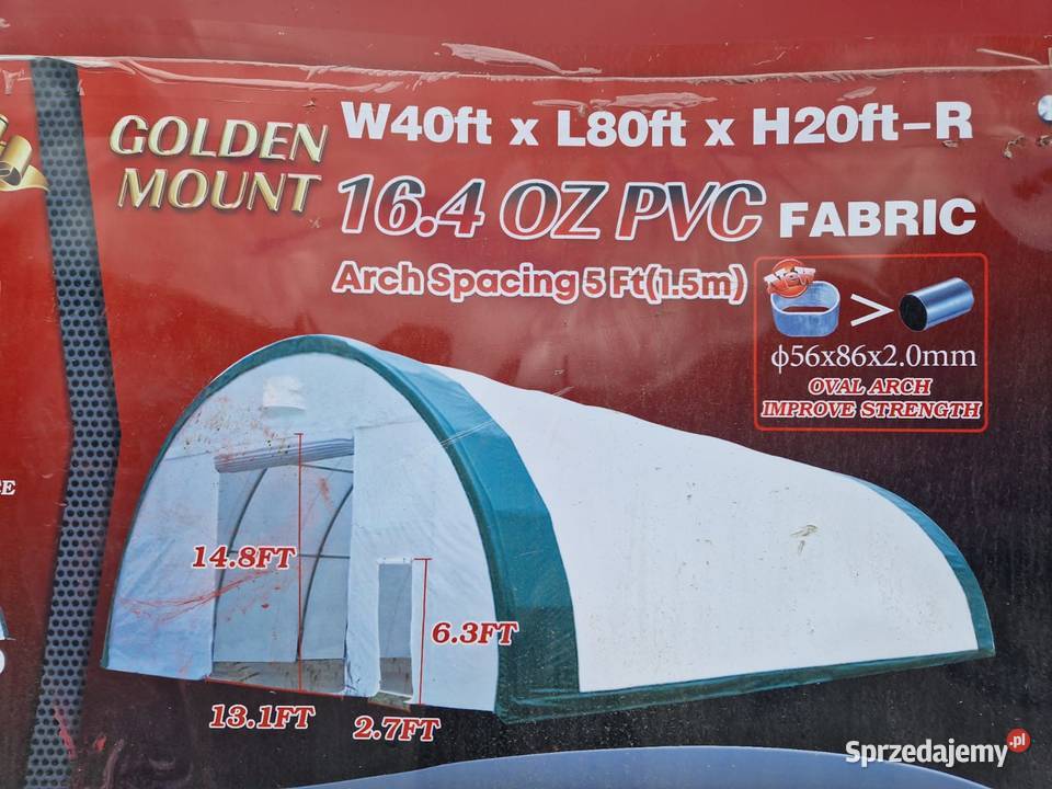 Namiot łukowy Hala namiotowa duża 12m Szer 24m Kołodziejewo