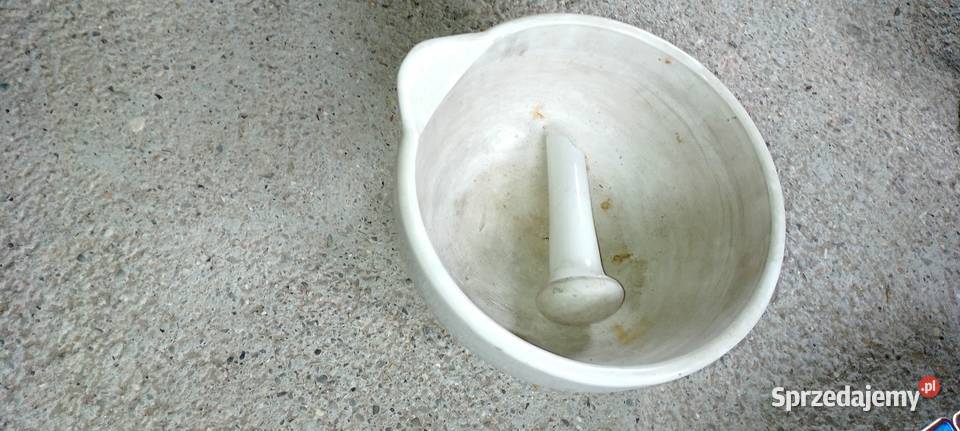 Moździerz apteczny duży stary i drogi Przybory kuchenne Jarosław