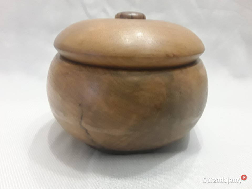 FIGURKA PUZDERKO POJEMNIK DREWNO RZEŻBA CRETE Zamość